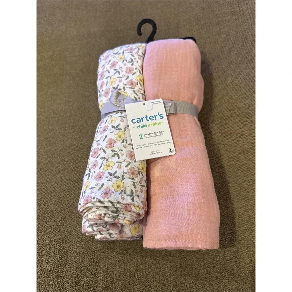 Carter's Child of Mine Baby Swaddle Blanket, 2-Pack, Sizes One Size (TD)